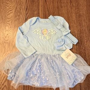 Disney Light Blue Princess Dress & Headband Set Sz 12 mo CINDERELLA   NWT. DA